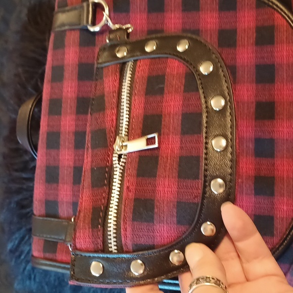 DOLLSKILL LOST QUEEN RED/BLACK TARTAN BACK PACK LOTS OF DETAIL LAST ONE SOLD OUT - Picture 5 of 12